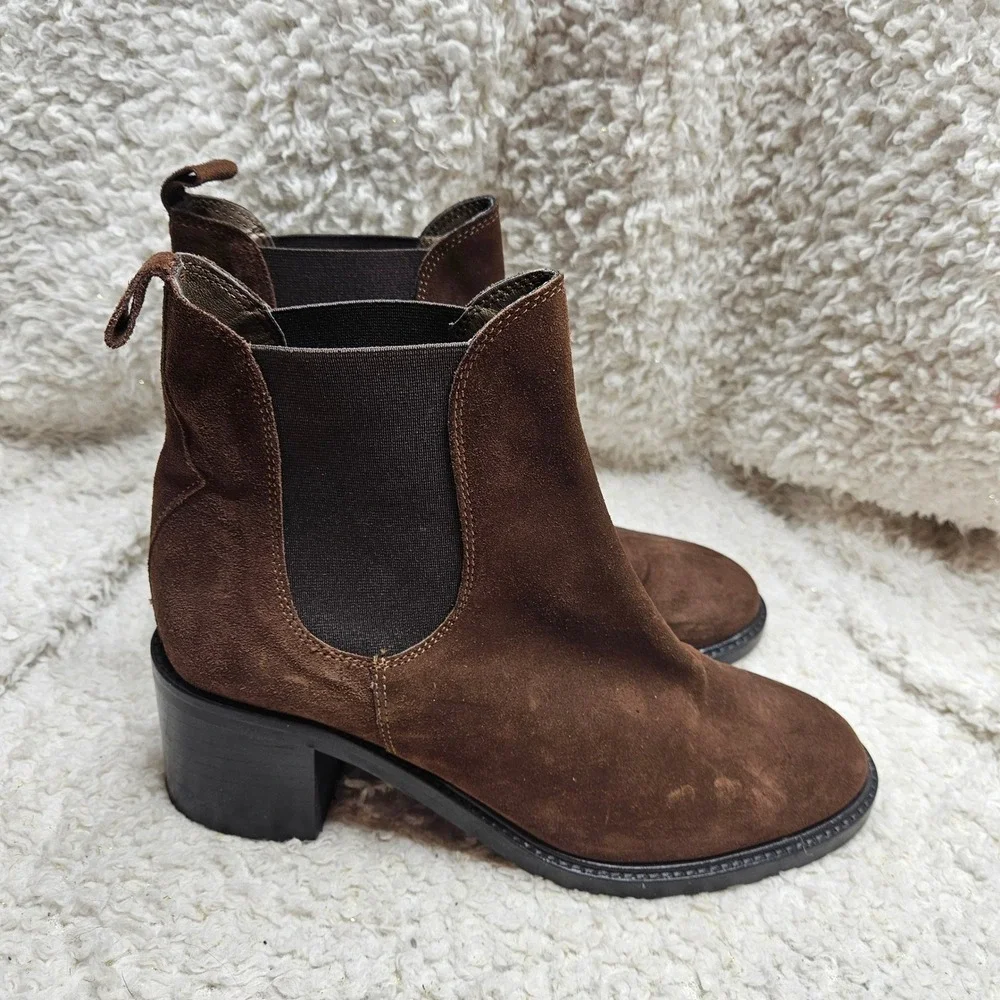 Avellini‎ Brown Suede Leather Made in Italy Ankle Boots sz 10